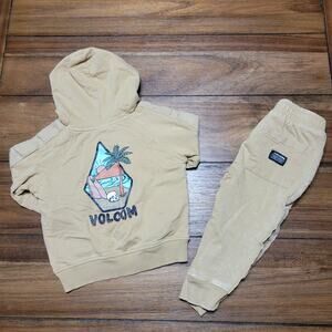 2 Pc Volcom Infant Pant & Matching LS Hooded Island Skull Shirt Set  - Size 18M